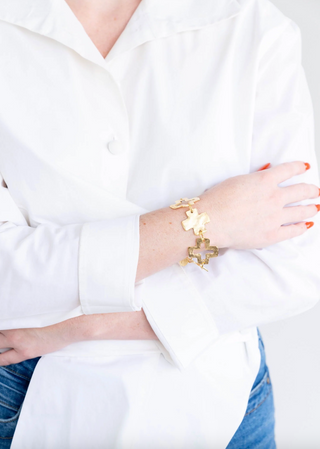 Linked Cross Toggle Bracelet