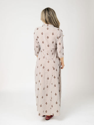 Alexa Dress in Brown Stripe