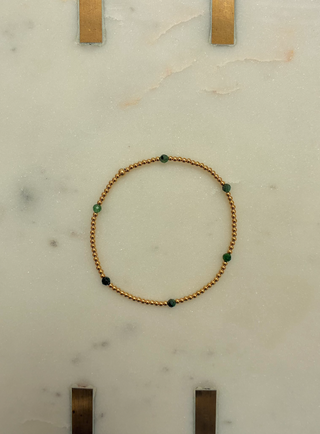 Nina Gold and Gem Bracelet w/ Emerald