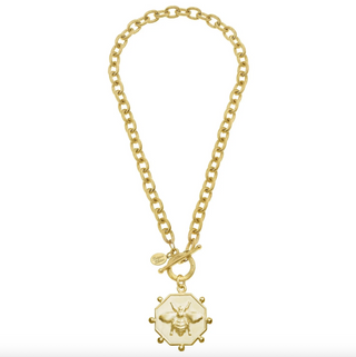 Honeycomb Bee Toggle Necklace