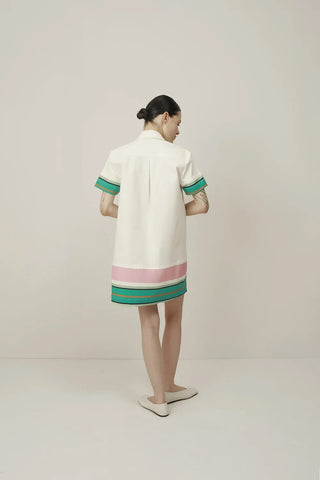 Chiaro Dress in Aqua/Pink/Ivory