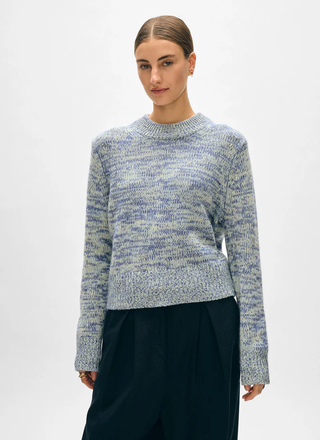 Cashmere Air Spun Crewneck in Blue Dusk