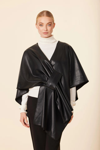 Vegan Leather Wrap in Black