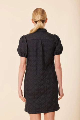 Nylon Quilted Dress in Black
