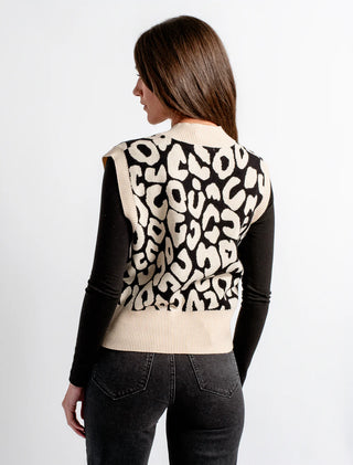 Bozoma Vest in Black/Ecru