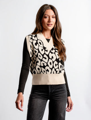 Bozoma Vest in Black/Ecru