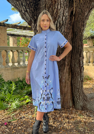 Sydney Shirtdress in Fleur Blue