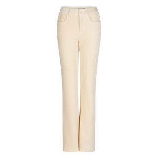 Ribbed Flair Trousers in Off White