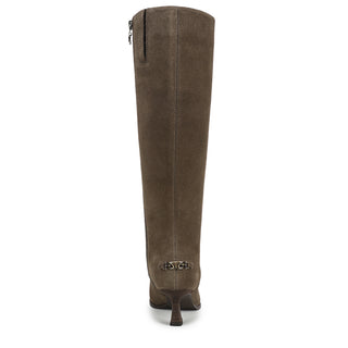 Yulia Knee High Boots in Olive Wood Suede