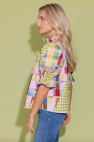 Lollie Top in Diagonal Check