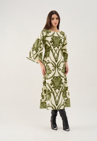 Camelia Dress in Rosemore Olive