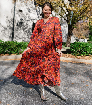 Jenny Maxi Dress in Fall Floral