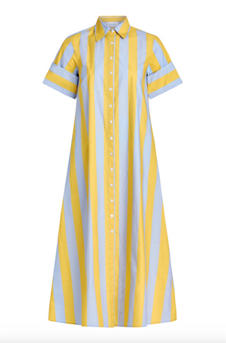 Gibbons Dress in Brimstone Stripe