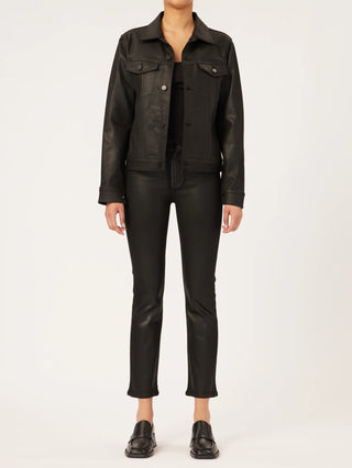 Mara Straight Mid Rise Instasculpt Ankle in Black Coated