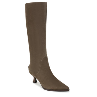 Yulia Knee High Boots in Olive Wood Suede