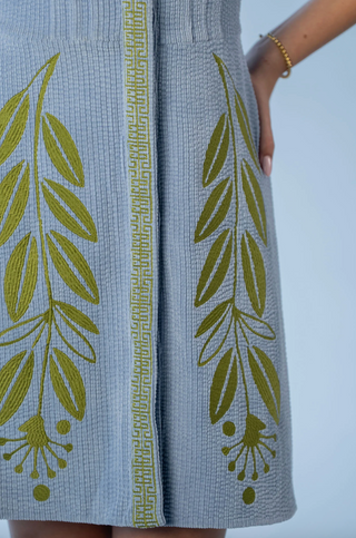Britt Dress in Blue Corduroy