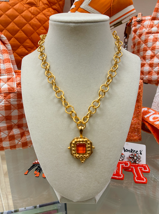 Charlotte Chain Necklace Orange