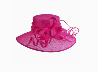 Sinamay Swirl Hatter in Fuchsia