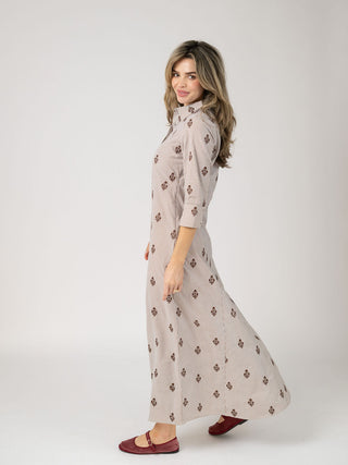Alexa Dress in Brown Stripe