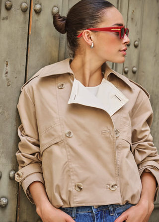 Beige cropped jacket