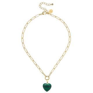 Audrey Heart Necklace-Malachitge