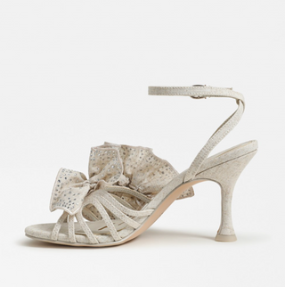 Lucille Ankle Strap Sandal in Sea Shell Burlap
