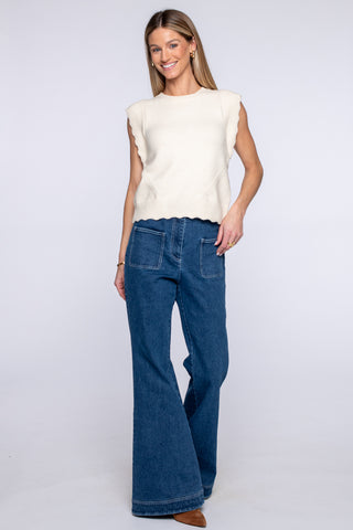 Heather Convertible Sweater in Ivory