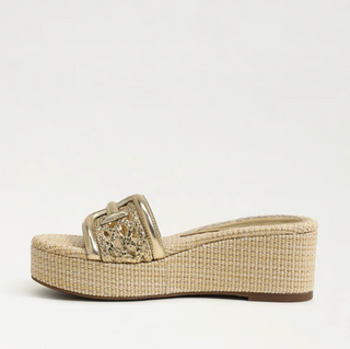 Pauleena Espadrille Sandal in Amber Gold Leather