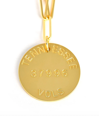 UTK College Tag Charm Necklace - 18k Gold Plated