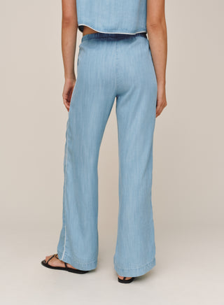 Scallop Side Seam Pant in Ombre Mist Wash