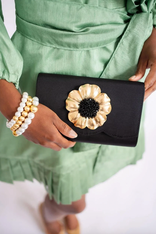 Ruby Scalloped in Faille Black