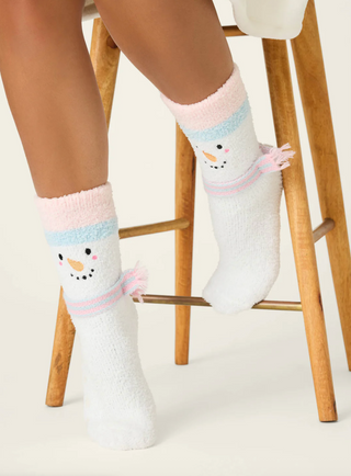 Ski Jammie Classics Snowman Crew Socks with Grippers
