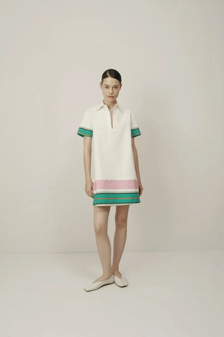 Chiaro Dress in Aqua/Pink/Ivory