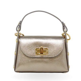 Genuine Italian Leather Bamboo Clasp, Crossbody Bag