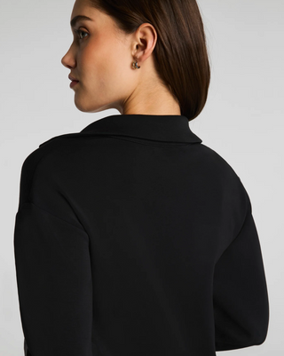 Spanx Airessentials® Polo Long Sleeve Dress in Very Black