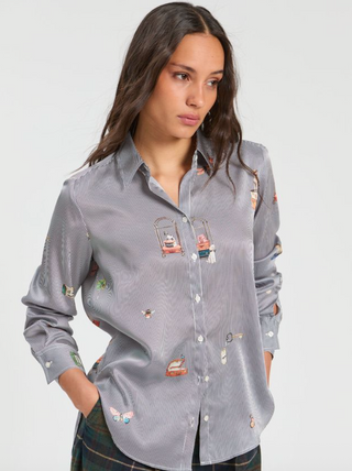 Gaby Shirt in Blue Hotel Stripes