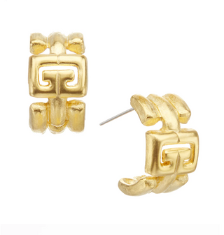 Small Greek Key Hoops