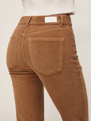 Bridget Boot High Rise Instasculpt Crop in Teakwood Corduroy