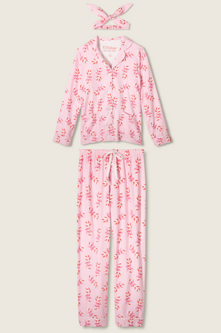 Sweeter Than Sugar 3-Piece Candy Cane Print Flannel PJ Set
