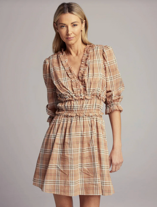 Maisie Dress in Tannin Plaid