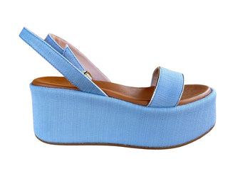 Amalfi Wedge in Light Blue Lurex