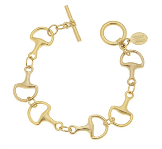 Gold Horse Bit Toggle Bracelet