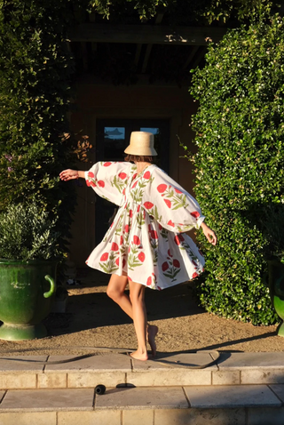 Taj Mini Dress in Red Flower