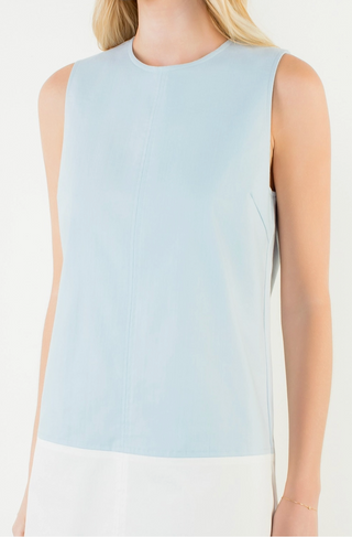 Sleeveless Denim Dress in Light Blue
