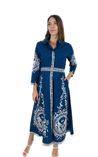 Chelsea Shirtdress in Poppy Navy