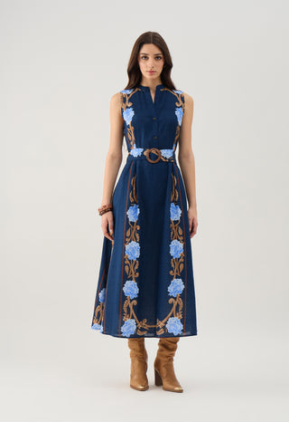 Iris Dress in Harvest Navy
