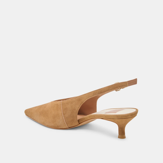 Aleena Kitten Heel in Light Brown Suede