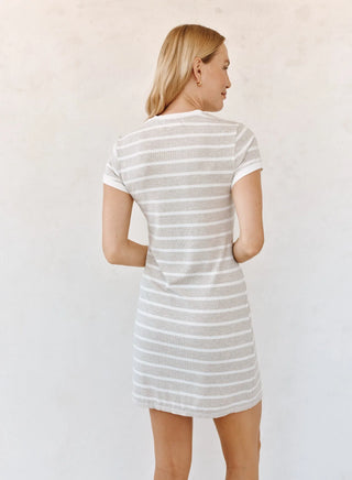 Tee Shirt Dress in Sand Stripe
