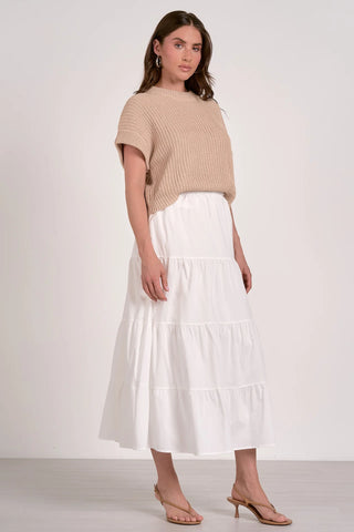 Midi Sweater Dress in White/Beige Combo Monkee's of Knoxville Midi Sweater Dress in White/Beige Combo Monkee's of Knoxville