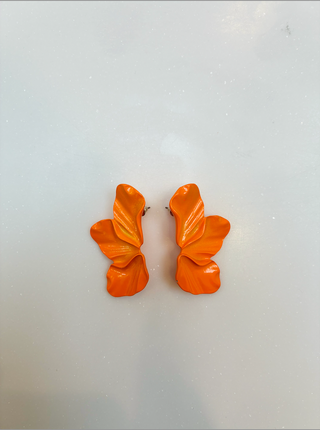 Orange Petal Earrings